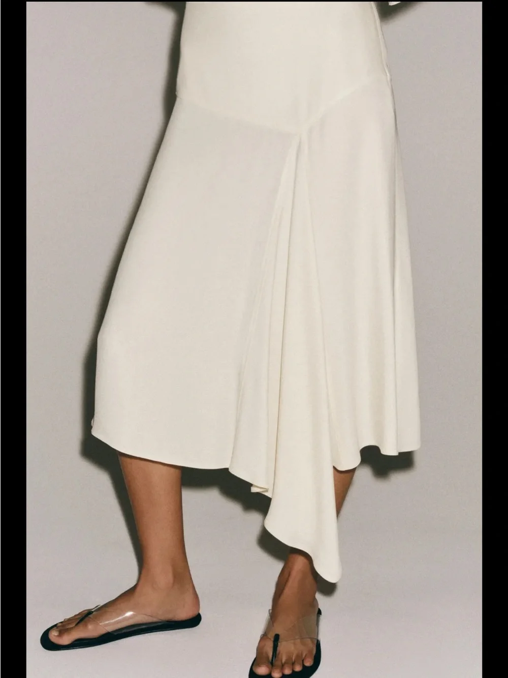 ZARA Zara ZW COLLECTION FLOWY MIDI SKIRT ECRU 1111/151/712